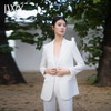 IWY/白色春款气质高端阔腿裤职业西装套装女时尚韩版宽松美业工作服C14215+P34215 商品缩略图3