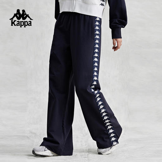 Kappa卡帕复古休闲裤2024新款女夏运动串标长裤阔腿卫裤K0E42AK21 商品图2