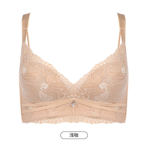 都市丽人美体纤塑柔型杯中塑塑身内衣女蕾丝AB杯适穿3/4杯中厚调整型文胸无钢圈四排扣LJ41C7 商品图12
