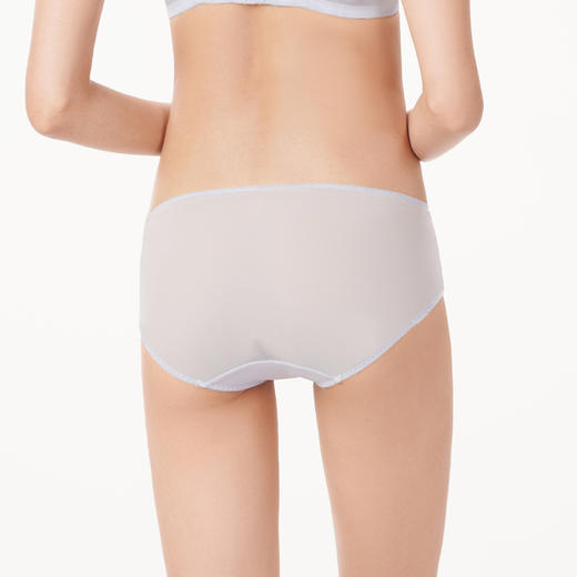 都市丽人薄透丝滑内裤女蕾丝+网布女士内裤平角内裤LP41C5 商品图3