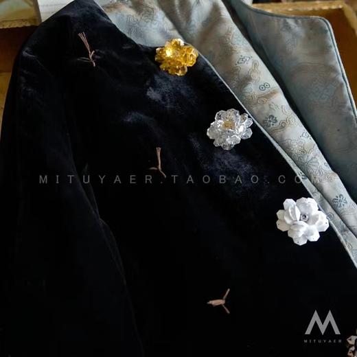 祥云滚边袖丝绒夹棉国风外套棉服 商品图11