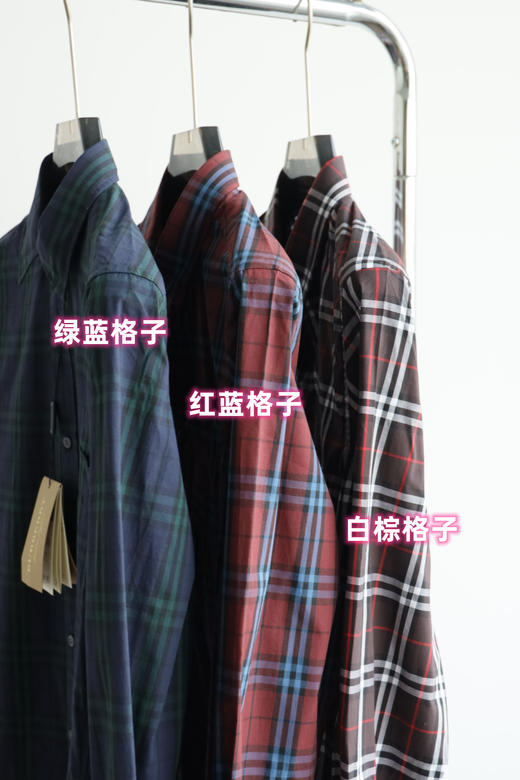 适合130斤左右 断码特清 B.B.R细格纹 三色棉质衬衫 CS201 商品图1