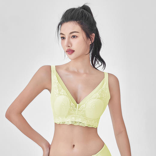 都市丽人完美包容大罩杯内衣女蕾丝文胸C杯适穿3/4杯超薄款速干软钢圈四排扣LB43J1 商品图1