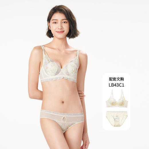 都市丽人薄透丝滑内裤女蕾丝+网布女士内裤三角内裤LP42C7 商品图5