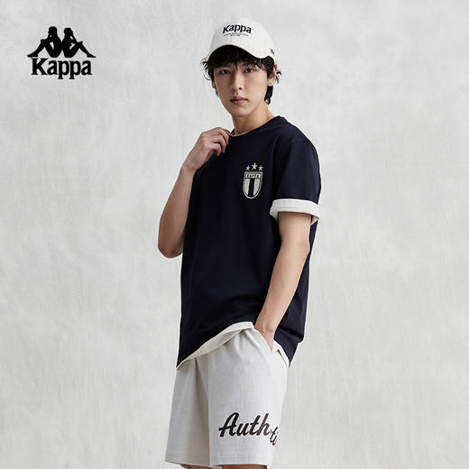 Kappa卡帕复古短袖2024新款男夏徽章休闲T恤索罗娜半袖K0E32TD20 商品图0