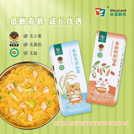 无麸质有机无小麦无蛋奶无盐大米细面枸杞细面儿童成长面 商品图0