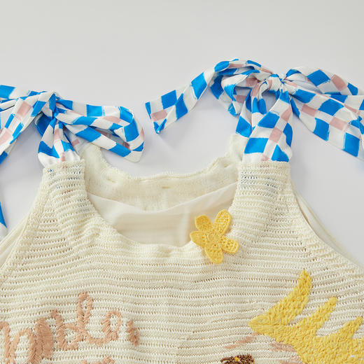 谜底吊带连衣裙2024年夏新品复古文艺风特色绣花中长裙242MZ0853 商品图3