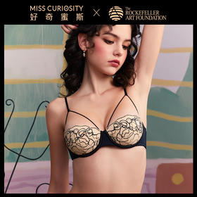 好奇蜜斯性感内衣女美胸带调整型防下垂薄文胸罩套装大胸显小新款—凯蕊