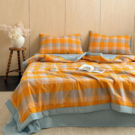 【格纹夏被】水洗棉夏凉被空调被子格纹全棉夏季薄被夏天被芯纯棉 商品图9