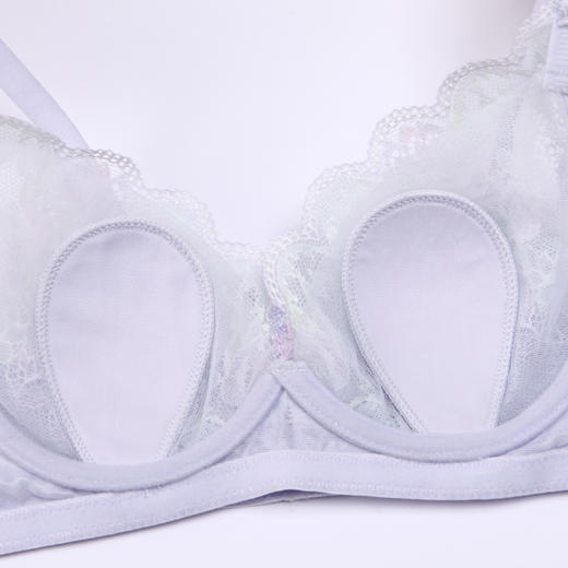 都市丽人自然舒适内衣女蕾丝文胸B杯适穿3/4杯超薄款速干软钢圈三排扣LB43C2 商品图9