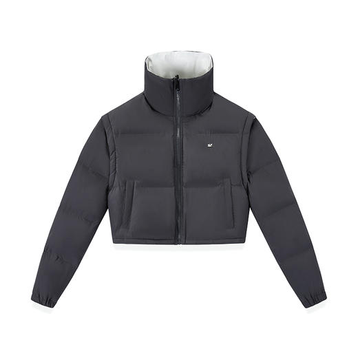 灰白两面一衣四穿短款保暖羽绒服可拆卸袖 商品图3