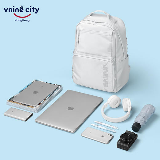 第九城VAS33951 双肩电脑包15.6英寸笔记本电脑包休闲男士背包商务出差包中学生书包女高中生大学生双肩包 商品图3