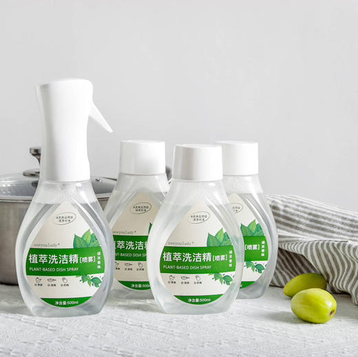 厨房清洁植萃喷雾洗洁精（4瓶/组） 商品图0