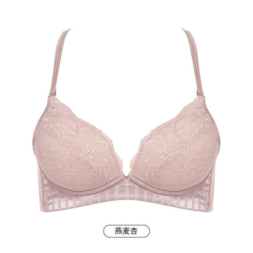 都市丽人聚拢升杯内衣女蕾丝文胸B杯适穿3/4杯中厚常规内衣无钢圈三排扣YB45A5 商品图13