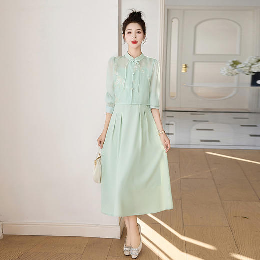 新中式套裙2024年春季新款时尚气质显瘦两件套连衣裙MX862 商品图4