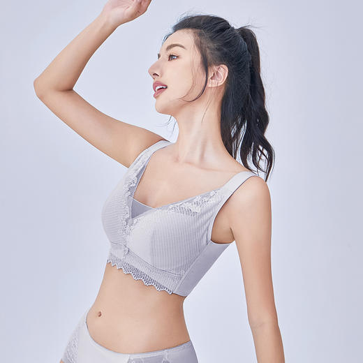 都市丽人完美包容大罩杯内衣女蕾丝文胸CD杯适穿3/4杯超薄款速干无钢圈四排扣YB42J2 商品图2