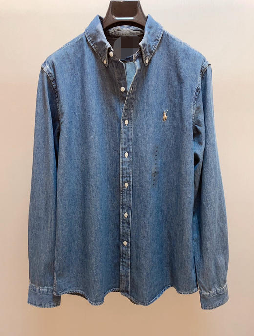 911-1  偏爱 自留 25新到 RL彩色小马刺绣 软糯亲肤 内搭外穿 牛仔衬衫 商品图3