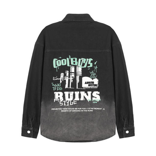 【断码清仓】HX 春秋季水洗牛仔衬衫式茄克衫外套S105411042101 商品图3