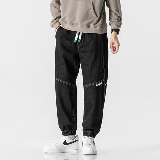 【新款DYF】大依优型大码束脚牛仔裤加肥加大男装舒适胖子肥佬百搭工装裤休闲裤长裤 商品图1