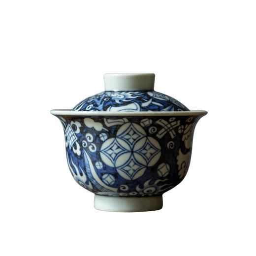 茶香记 元古胤造杂宝盖碗 仿元青花  拙朴有味 古韵之美  八宝纹 商品图4