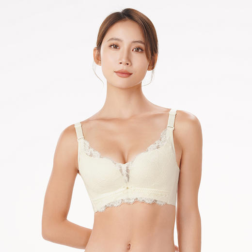 都市丽人舒软挺塑轻塑调整型内衣女蕾丝塑身BC杯3/4杯薄款文胸无钢圈四排扣LJ42A8 商品图1