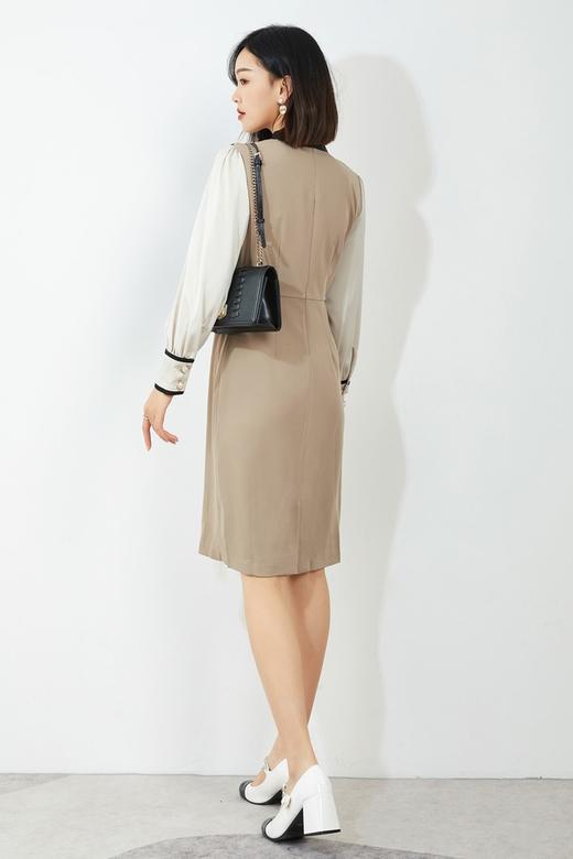 amadella 米杏撞色光泽感连衣裙 14130 商品图2