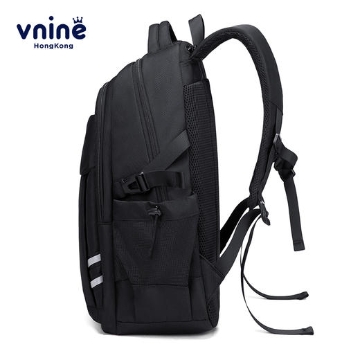 第九城VAS13970初中生书包大容量多功能双肩背包男孩15.6英寸电脑包高中生双肩包大学生书包旅行包女 曜石黑 商品图1