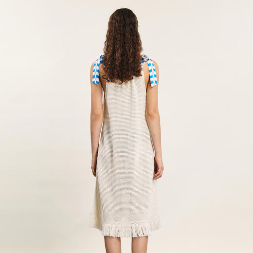 谜底吊带连衣裙2024年夏新品复古文艺风特色绣花中长裙242MZ0853 商品图2