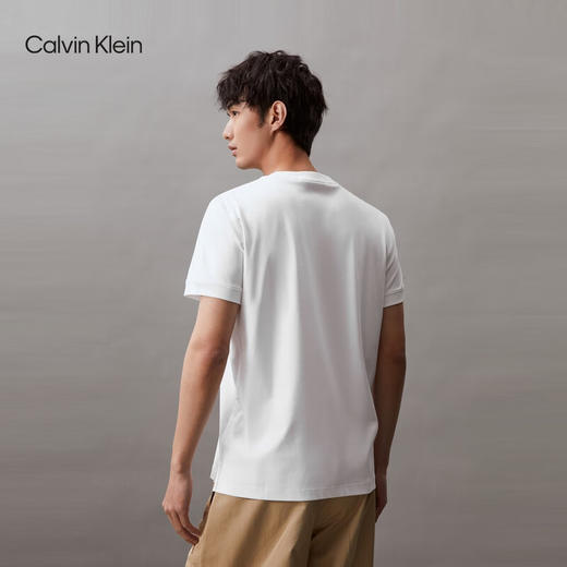 CKJ新款男士休闲简约印花丝光棉光滑短袖T恤J326336 商品图10
