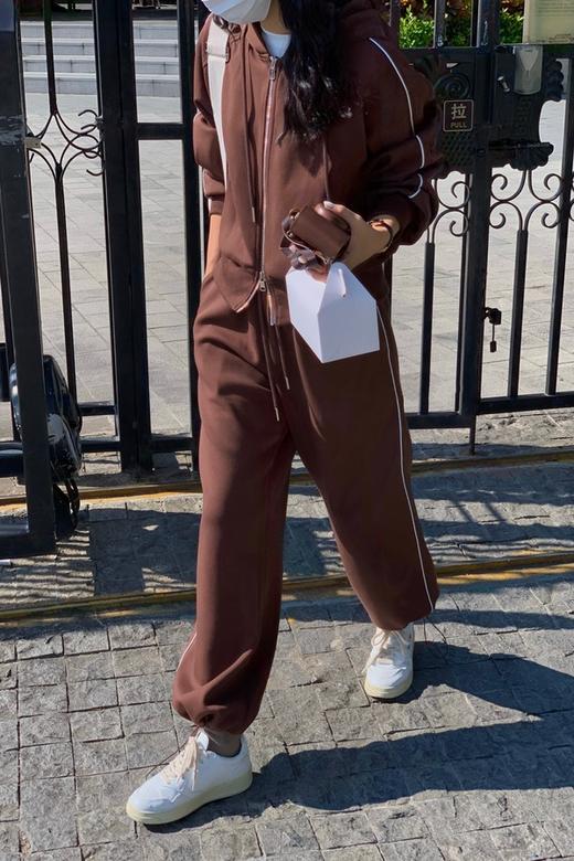 HAYES 复古棕色拉链连帽卫衣外套 17439 商品图1