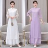 ZFN9074改良汉服女国风套装新中式盘扣上衣禅服旗袍连衣裙唐装茶服夏 商品缩略图0