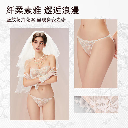 3条98元好奇蜜斯比基尼蕾丝性感低腰女士三角内裤纯棉抗菌裆舒适新款-奥汀 商品图1