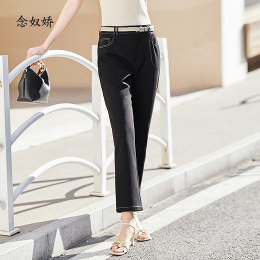 【商场同款】CNT4358 好版型的裤子上身舒适得体，修饰腿型大气有型，细腻的肤感让您在职场中更加从容自如 明线小黑裤 商品图8