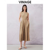 VIMAGE纬漫纪夏季新款时尚无袖百搭显瘦露腰百褶连衣裙V2107738 商品缩略图0