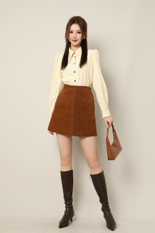 Le Malene 设计感灯芯绒复古翻领上衣 17509 商品图1