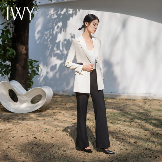 IWY/米白色西服套装女时尚高端职业装气质女神范播音艺考主持人正装C13126+P32306 商品图3