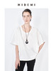 HIDEMI 极简百搭干爽缎面宽松圆领大廓形立体剪裁短袖上衣T恤 商品缩略图3