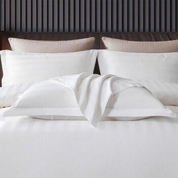 源生活酒店三件套 白色宾馆招待所床品 单人床床单被套1.2米床150*200cm 商品图2