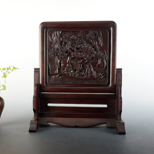 赤壁夜游°明式简座小插屏 商品图0