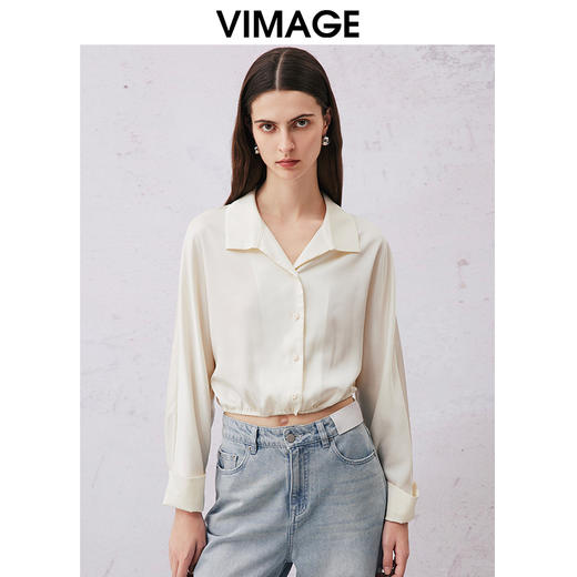VIMAGE纬漫纪春季新款收腰显瘦女短衬衫V2109709 商品图4