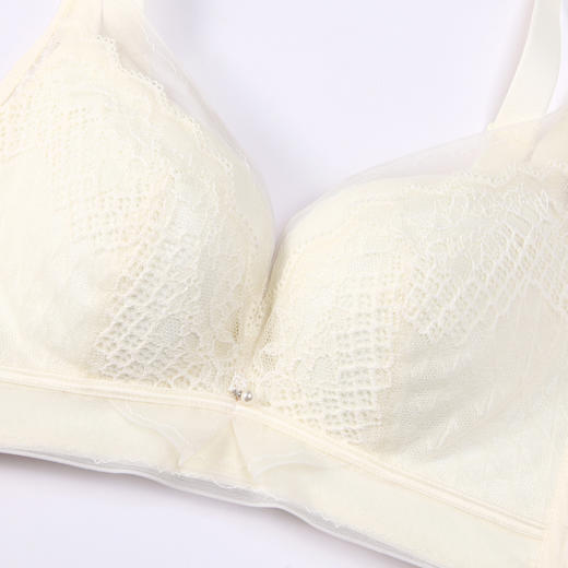 都市丽人舒软挺塑轻塑调整型内衣女蕾丝塑身A杯3/4杯薄款文胸树脂胶圈三排扣LJ44B8 商品图5
