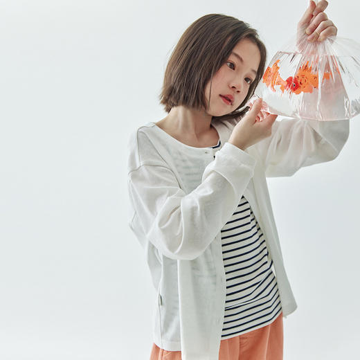 棵初夏季新品儿童轻薄肌理感针织开衫亲子款甜美纯色空调衫 商品图3