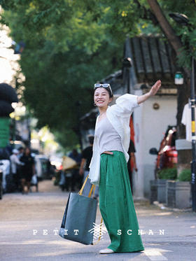 PETIT SCHAN小闪 CLO#338 Birds And Poems 飞鸟与诗 纯棉/亚麻设计感新中式茧型对襟外套