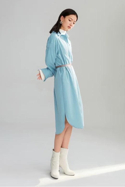 LILY 宽松廓形感腰带衬衫式连衣裙 10452 商品图5