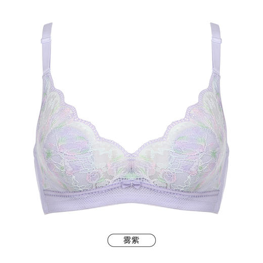 都市丽人自然舒适内衣女蕾丝文胸B杯适穿3/4杯超薄款速干软钢圈三排扣LB43C2 商品图13