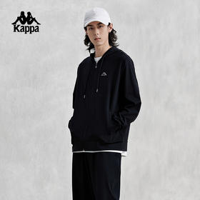 Kappa卡帕复古开身帽衫2024新款男凉感运动卫衣长袖外套K0E32MK02