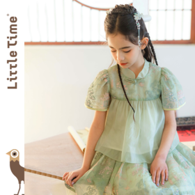 littletime女童中国风汉服套装裙2024新款夏装小女孩新中式两件套