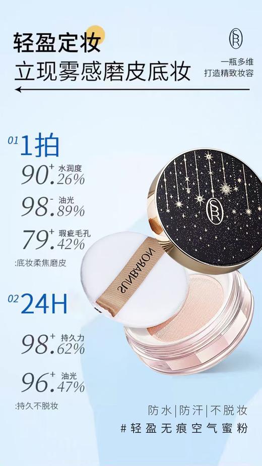 《经典升级款》轻盈无痕空气蜜粉 一拍好妆感 提亮肤色 持久护妆自然透气 商品图3