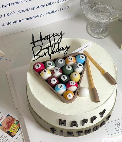 【臻品系列】---半翻糖【台球蛋糕】 商品图0