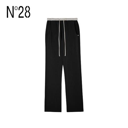 N°28 “雪糕裤”春款设计师舒适百搭休闲裤拼色松紧绳长裤9A11K008 商品图0